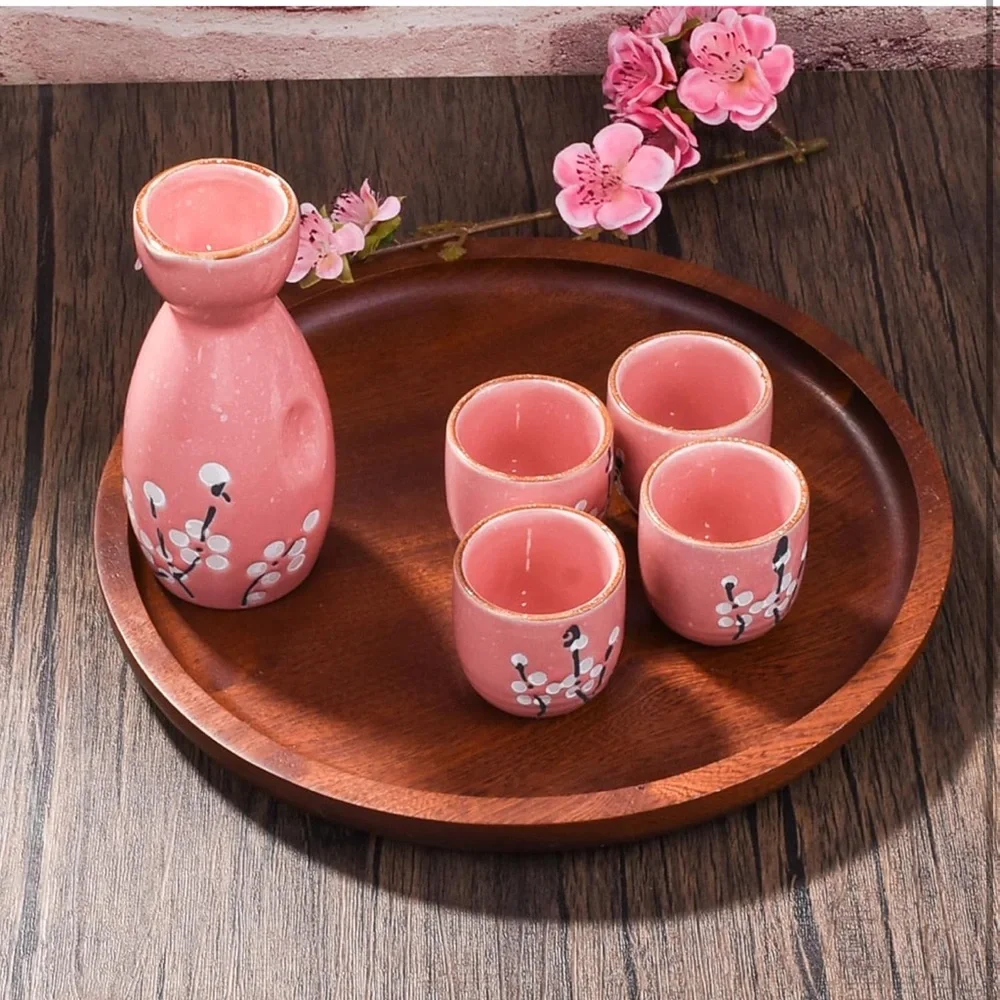 Pink Cherry Blossom Sake Set